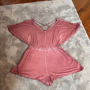 American Eagle Outfitters Dusty Pink Pajama Romper